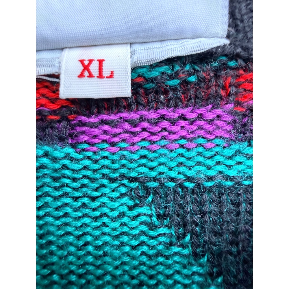 Coogi style Vintage Meister Wool Blend Abstract Geometric Knit Sweater XL‎ retro - Picture 7 of 7